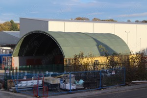 Cort container cu structura dubla 12m x 12m DT pe containere de 40"