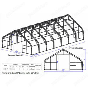 Cort depozitare tip casa cu structura dubla - latime 12m x lungime 18m  - imagine 4