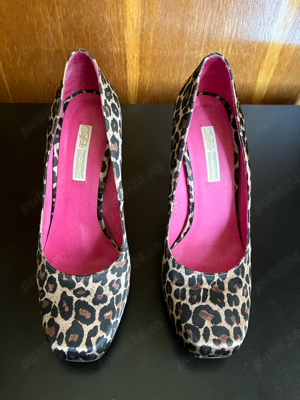 Pantofi Buffalo London Animal Print din Satin si Piele Naturala Marimea 38 - imagine 4