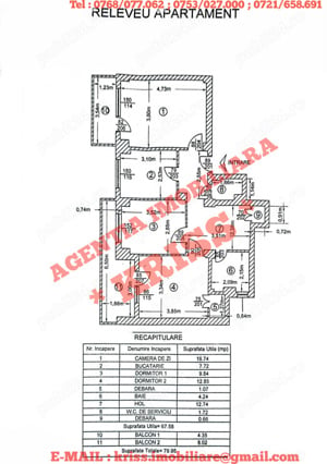 Apartament 3 Camere CENTRAL Confort 1 Decomandat Bulevard 1 MAI 2 Balcoane 80 Mp. - imagine 14