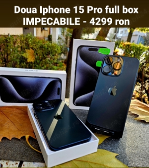 doua iphone 15 pro impecabile