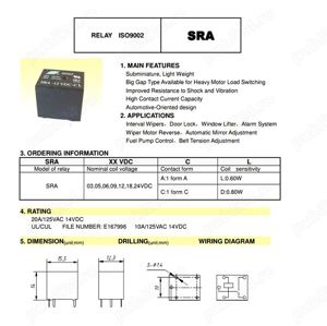 Releu miniatura PCB SRA-05VDC-CL 5 volti 5 pini - imagine 3