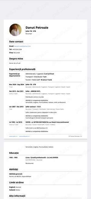 Șofer cat. ABCDE  ( profesionist)