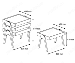 Set 3 masute living din pal  - imagine 3