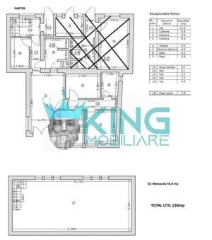 Spatiu birouri / 5 camere / Curte / 3 balcoane / Centrala / Nemobilata - imagine 8