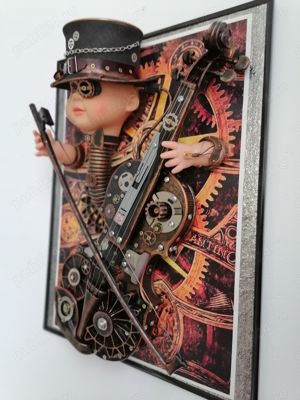 vioară steampunk tablou 3d ,decorațiune, cadou inedit - imagine 4