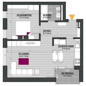 COMISION 0 - Cloud 9 - Apartament 2 camere - parcare - Metrou 7min - imagine 3