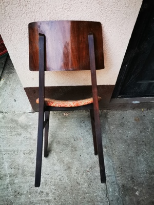 vechi scaun lemn retro, taburet vintage , mobila veche ptr restaurare  - imagine 2