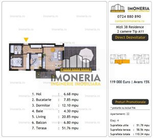 Terasa 51 mp | 850m  metrou 1 Decembrie 1918 | Finalizat | Comision 0%  - imagine 7