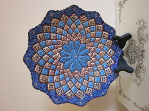 cadou rar Persian Meenakari Mandala farfurie Plate vintage handmade Iran 1980