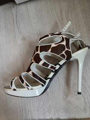 Pantofi cu toc Karen Millen Giraffe Print Sandals Heels Size 39