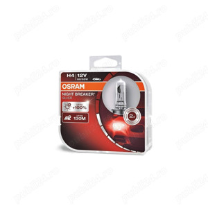 Set 2 becuri auto Osram H4 Night Breaker Silver 100%, 60 55W, 9923371