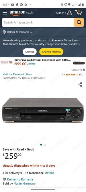 vand video recorder stereo panasonic NV-HD640