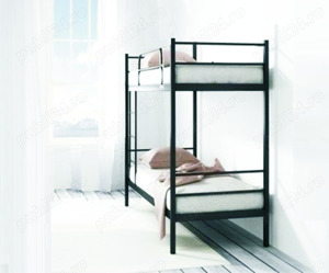 Pat etajat metalic BEL 01 FABY+2saltele+Set complet lenjerie și pilote