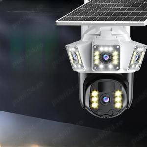 Camera tripla 12MP+card 64GB cu un panou solar 4G,sim card,consum redus,se poate amplasa in orice lo - imagine 4