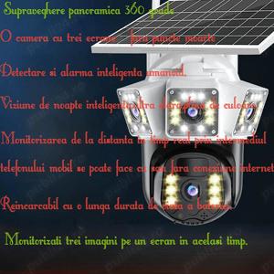 Camera tripla 12MP+card 64GB cu un panou solar 4G,sim card,consum redus,se poate amplasa in orice lo - imagine 2