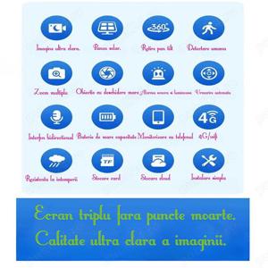 Camera tripla 12MP+card 64GB cu un panou solar 4G,sim card,consum redus,se poate amplasa in orice lo - imagine 3