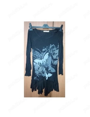 Tunica neagra cu trena si imprimeu cauciucat gri frumoasa ,moderna, UK - imagine 2