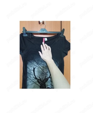 Tunica Rochie scurta neagra imprimeu Divided H&M UK, M - imagine 4