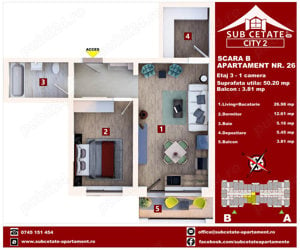 APARTAMENT TIP STUDIO 50 mp utili la etaj intermediar-Direct Dezvoltator - imagine 2