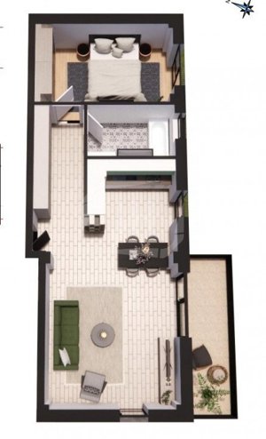 Apartament 2 camere, etajul 1, in ansamblu rezidential - imagine 4