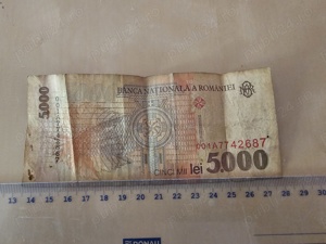 Vand bancnota 5.000 lei 5000 lei editie 1998 - imagine 4
