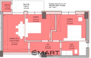 Apartament 3 camere 61mp zona Doamna Stanca - imagine 4