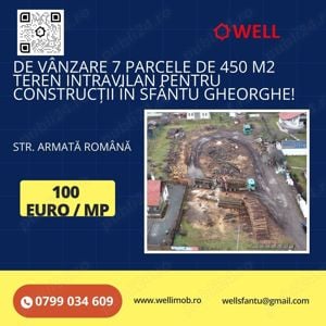 De vânzare 7 parcele de 450 m2 teren intravilan pentru construcții în Sfântu Gheorghe!