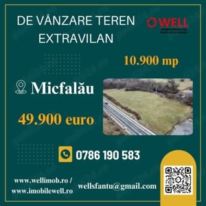 De vânzare teren extravilan de 10.900 metri pătrați în Micfalău.