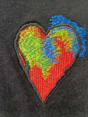 Pulover Love Versace triple heart embroidered logo sweatshirt Size L