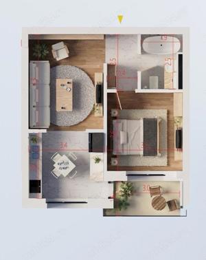 Apartament 2 camere tip studio de vânzare 