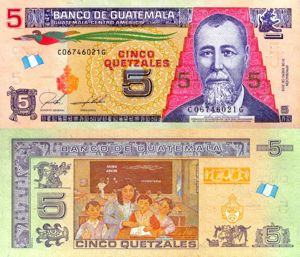  Lot 5 bancnote GUATEMALA unc