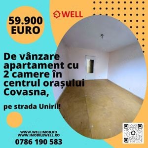 De vânzare apartament cu 2 camere în centrul orașului Covasna, pe strada Unirii! 