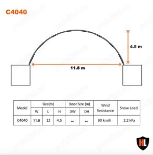 Cort container 12m x 12m pe containere de 40" - imagine 2
