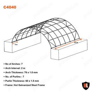Cort container 12m x 12m pe containere de 40" - imagine 3