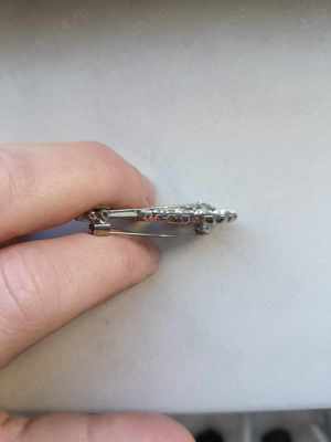 Brosa instrument muzical 4.8x2.5cm Vioara, Bass, Violina, vintage brooch, Belle broche  - imagine 2