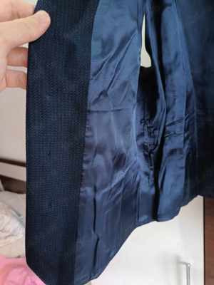 Viggo Tailoring vesta waistcoat navy blue albastra texturata bumbac Size M-L 50 - imagine 5