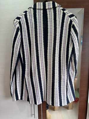 Sacou Jacheta Viggo Navy casual jacket with stripes, slim fit Size 50 Bumbac - imagine 5