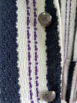 Sacou Jacheta Viggo Navy casual jacket with stripes, slim fit Size 50 Bumbac - imagine 3