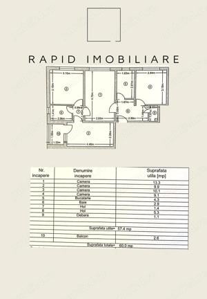 Pret Bun - 4 Camere - Etaj 2 - Centrala Termica - Apa separat - Doar 900 Euro mp