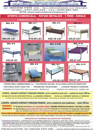 Paturi metalice single-modele diverse-Livrare din STOC sau la Comanda - imagine 2