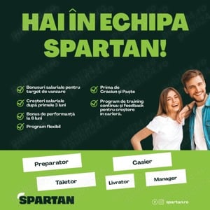 Spartan Orhideea, Mega Mall, Esplanada, angajeaza personal