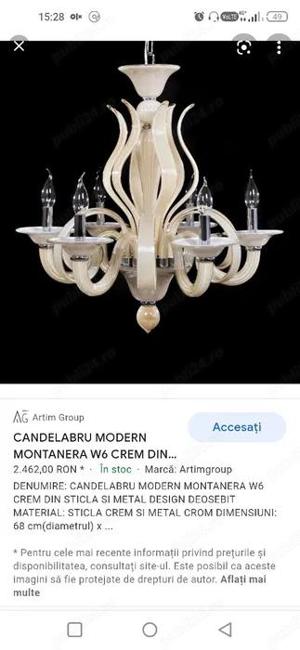 Candelabru Lustra "Montanera" - Sticla Metal. Spectaculos - 850 lei 