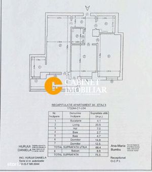 3 camere - Copou - 77mp - decomandat - etaj intermediar - INTABULAT - imagine 2