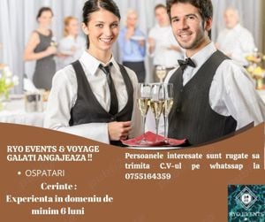 Angajăm Ospătari cu Experiență în Domeniul HoReCa!