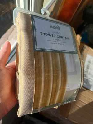 Perdea DUs dunelm Gold Sparkle Shower Curtain 180L x 180W - imagine 5