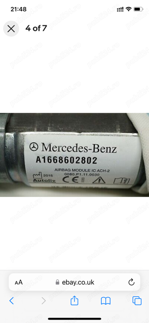 Airbag cortina mercedes Gl, Gls, Gle A1668602802 - imagine 7