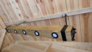 Lustra lemn cu spoturi led - imagine 3