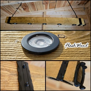 Lustra lemn cu spoturi led