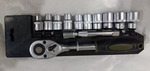 Chei tubulare, set de 10 capete, 1/2", cu clichet și prelungitor  - imagine 2